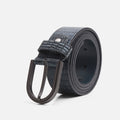 Midnight Textured Leather Belt – Gunmetal Buckle