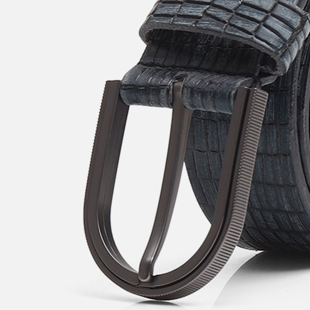 Midnight Textured Leather Belt – Gunmetal Buckle