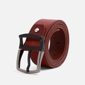 Chestnut Burnished Leather Belt – Dual-Tone Buckle