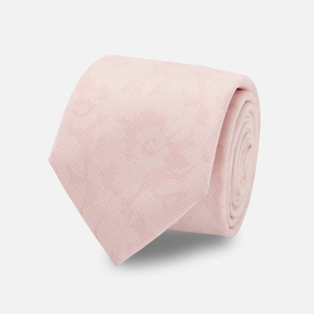Elegant Floral Blush Pink Tie