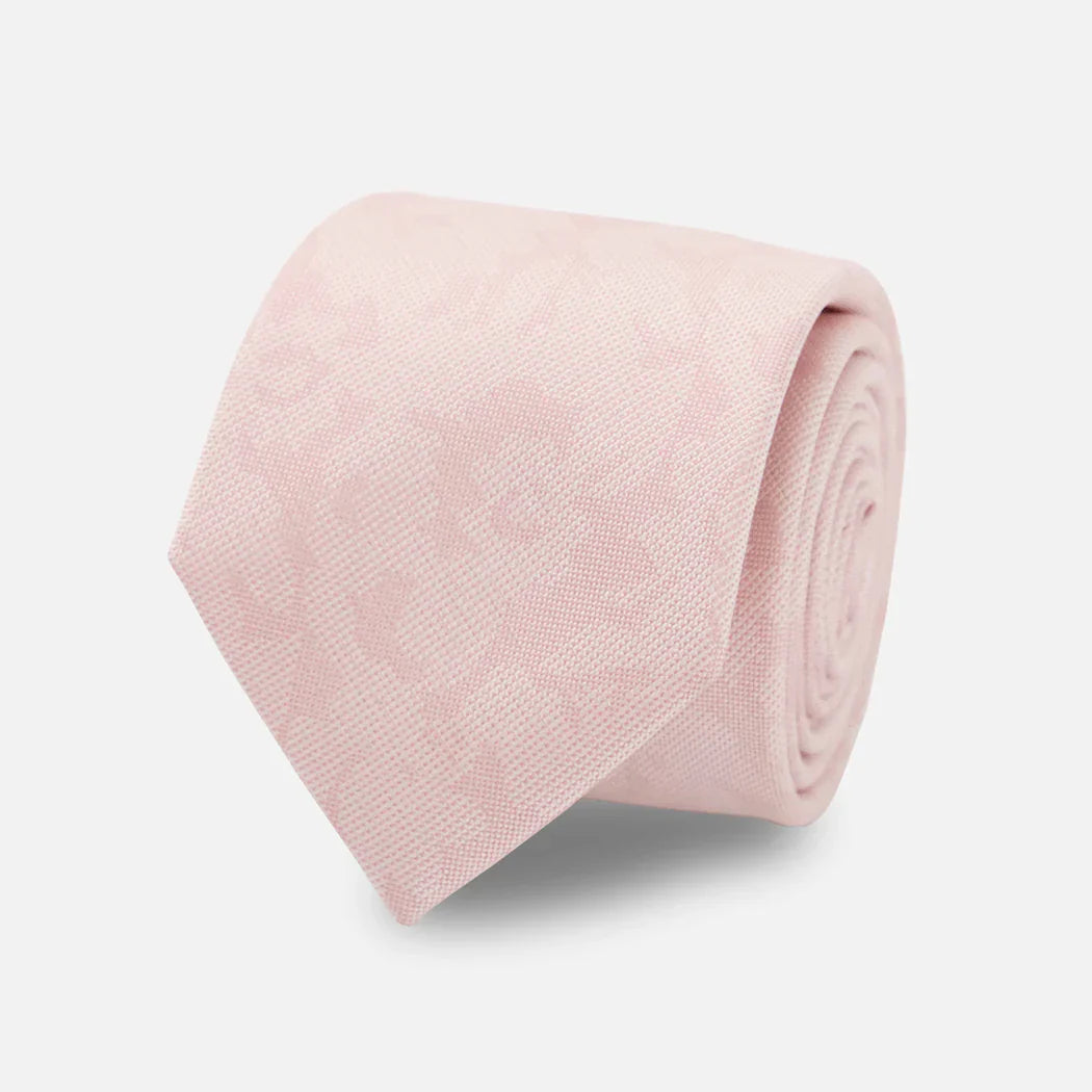 Elegant Floral Blush Pink Tie