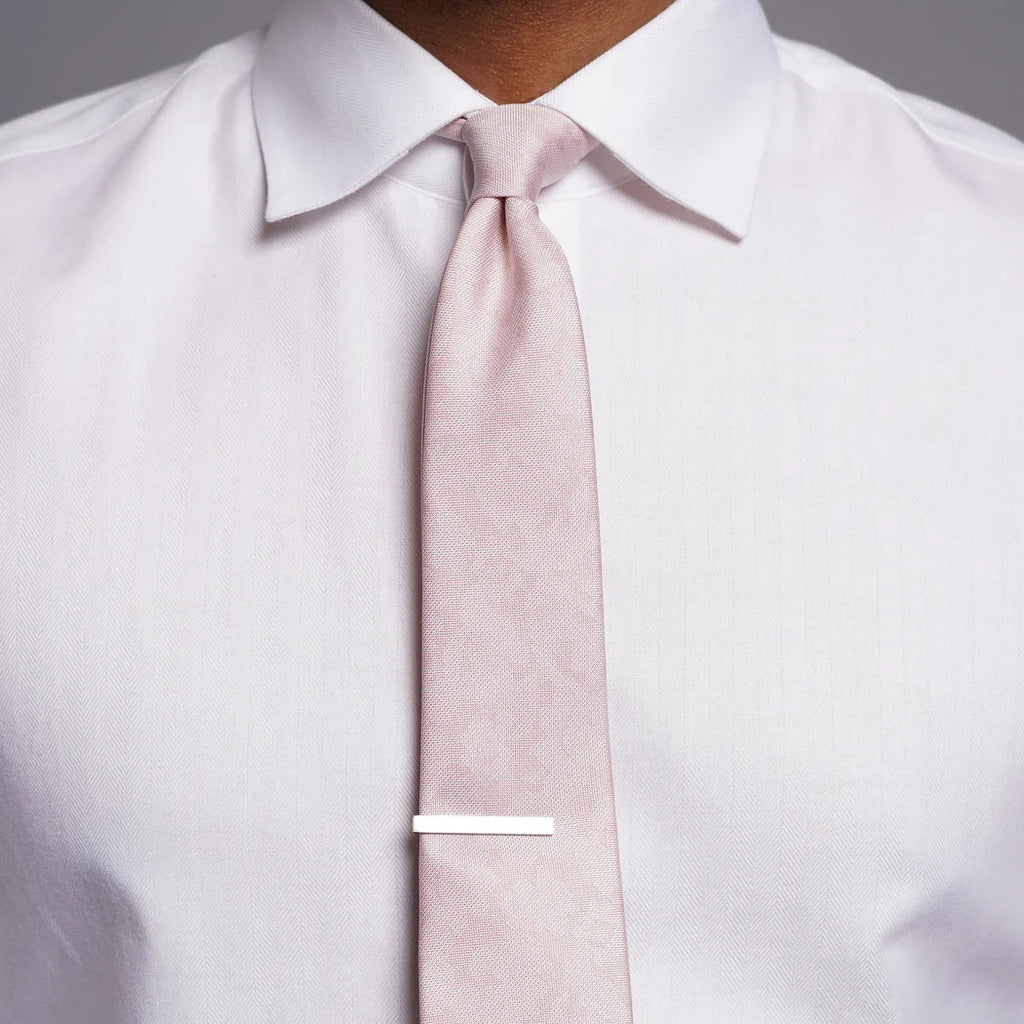 Elegant Floral Blush Pink Tie