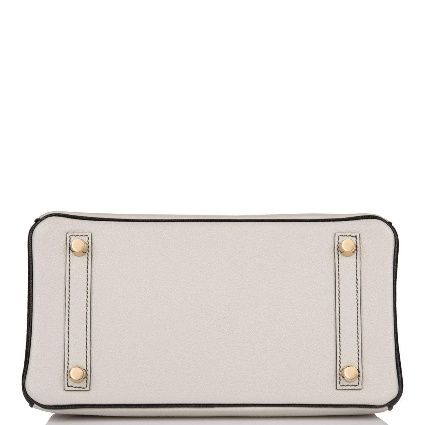 Birkin 25 Gris Perle and Black Chèvre Brushed Gold Hardware - Exclusu