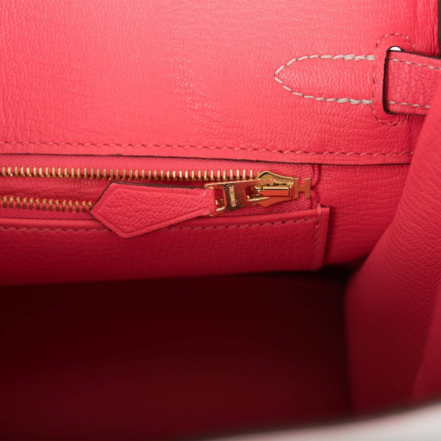 Hermes Birkin 25 Gris Perle Rose Azalee Chèvre with Brushed Gold Hardware - Exclusu