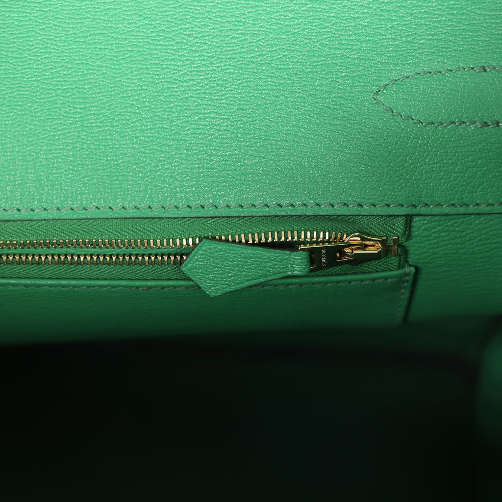 Hermes Birkin 35 Cactus Shiny Porosus Crocodile Gold Hardware - Exclusu