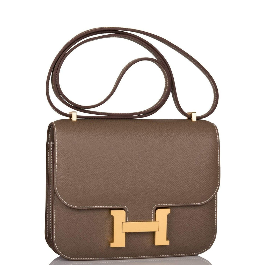 Hermes Etoupe Epsom Mini Constance 18cm Gold Hardware