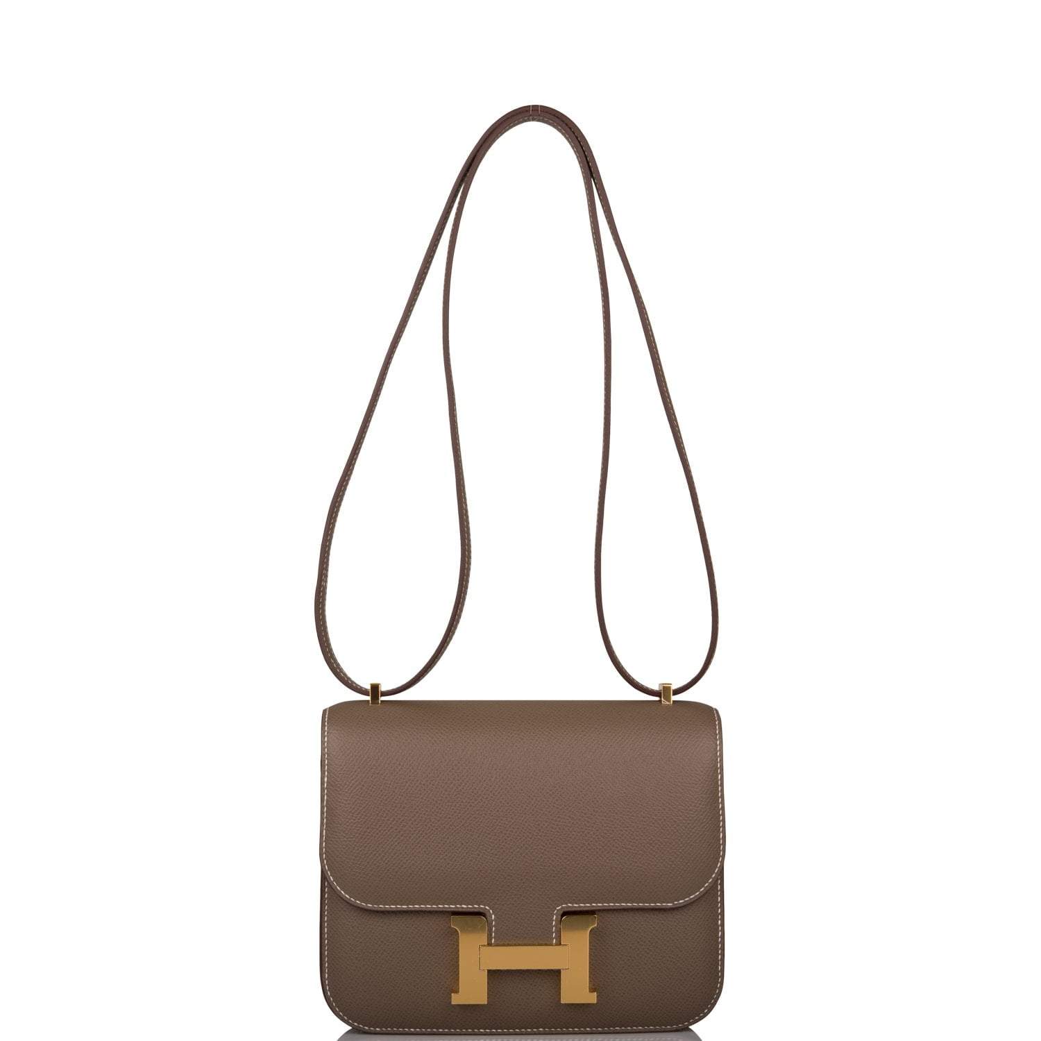 Hermes Etoupe Epsom Mini Constance 18cm Gold Hardware