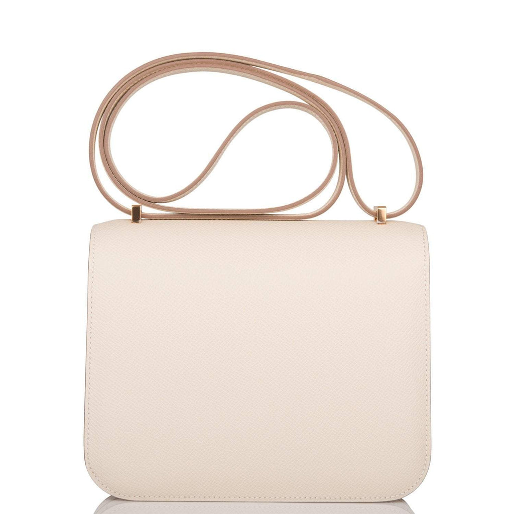 Hermes Craie Epsom Mini Constance 18cm Rose Gold Hardware