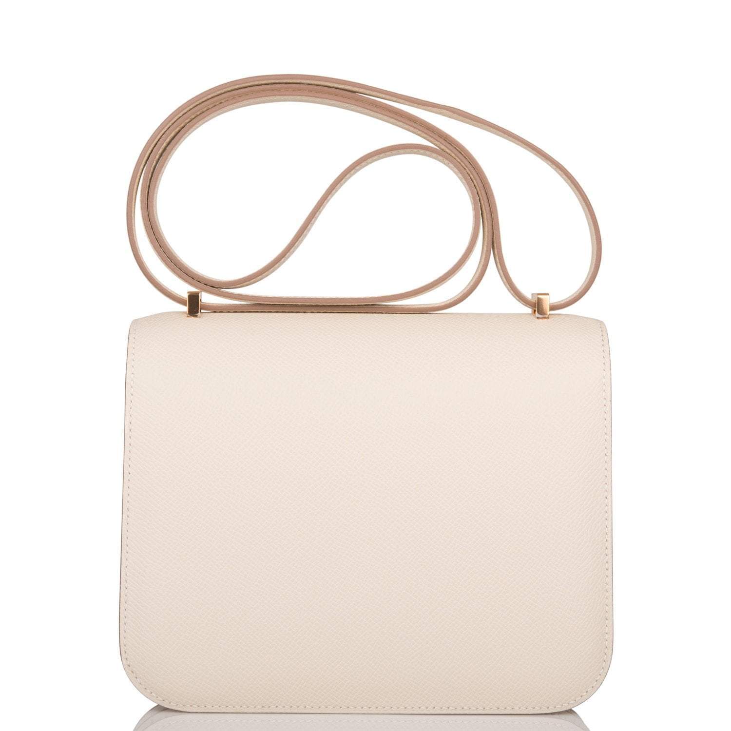 Hermes Craie Epsom Mini Constance 18cm Rose Gold Hardware