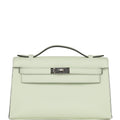 Hermes Kelly Pochette Vert Fizz Swift Palladium Hardware - Exclusu