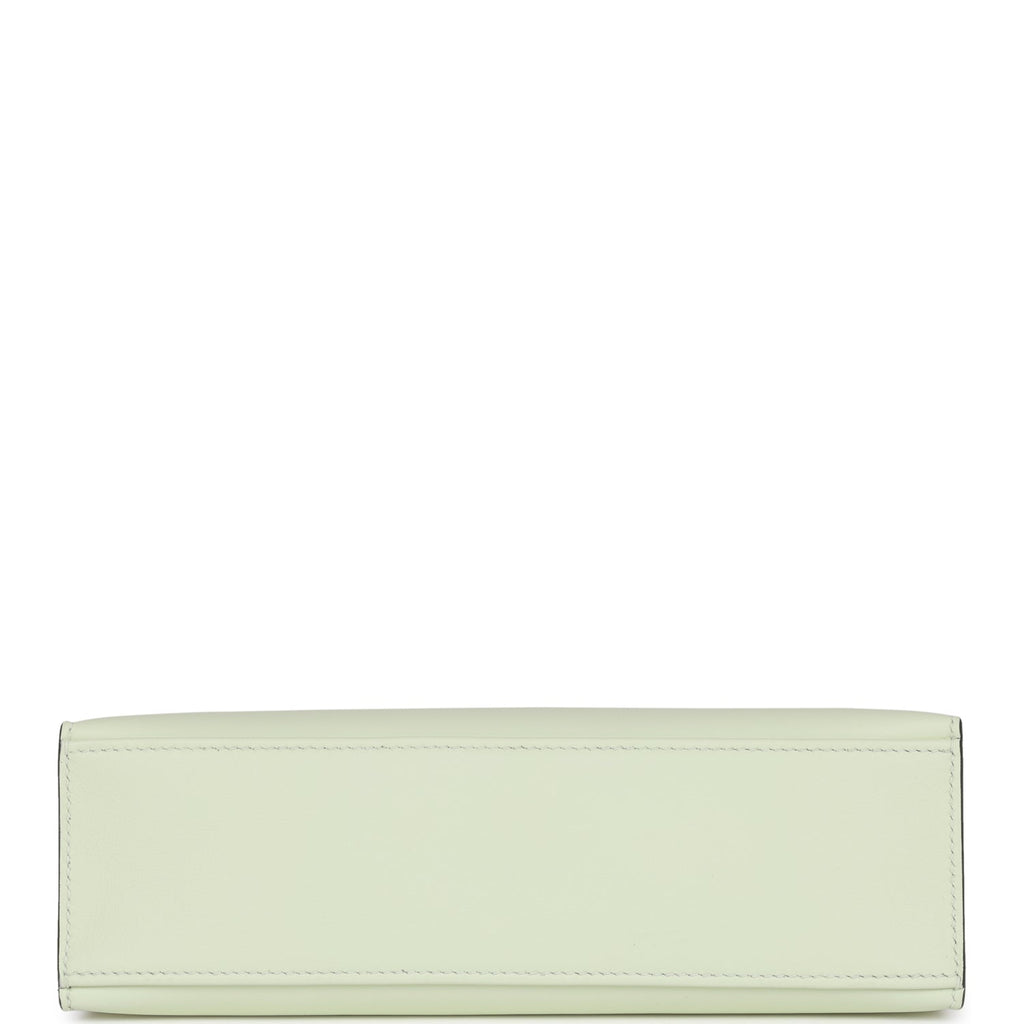 Hermes Kelly Pochette Vert Fizz Swift Palladium Hardware - Exclusu