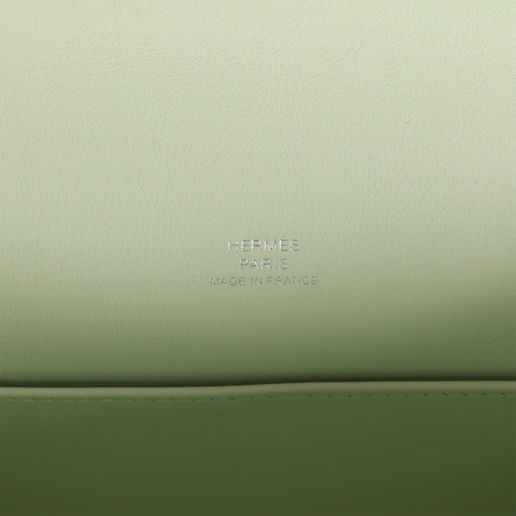 Hermes Kelly Pochette Vert Fizz Swift Palladium Hardware - Exclusu