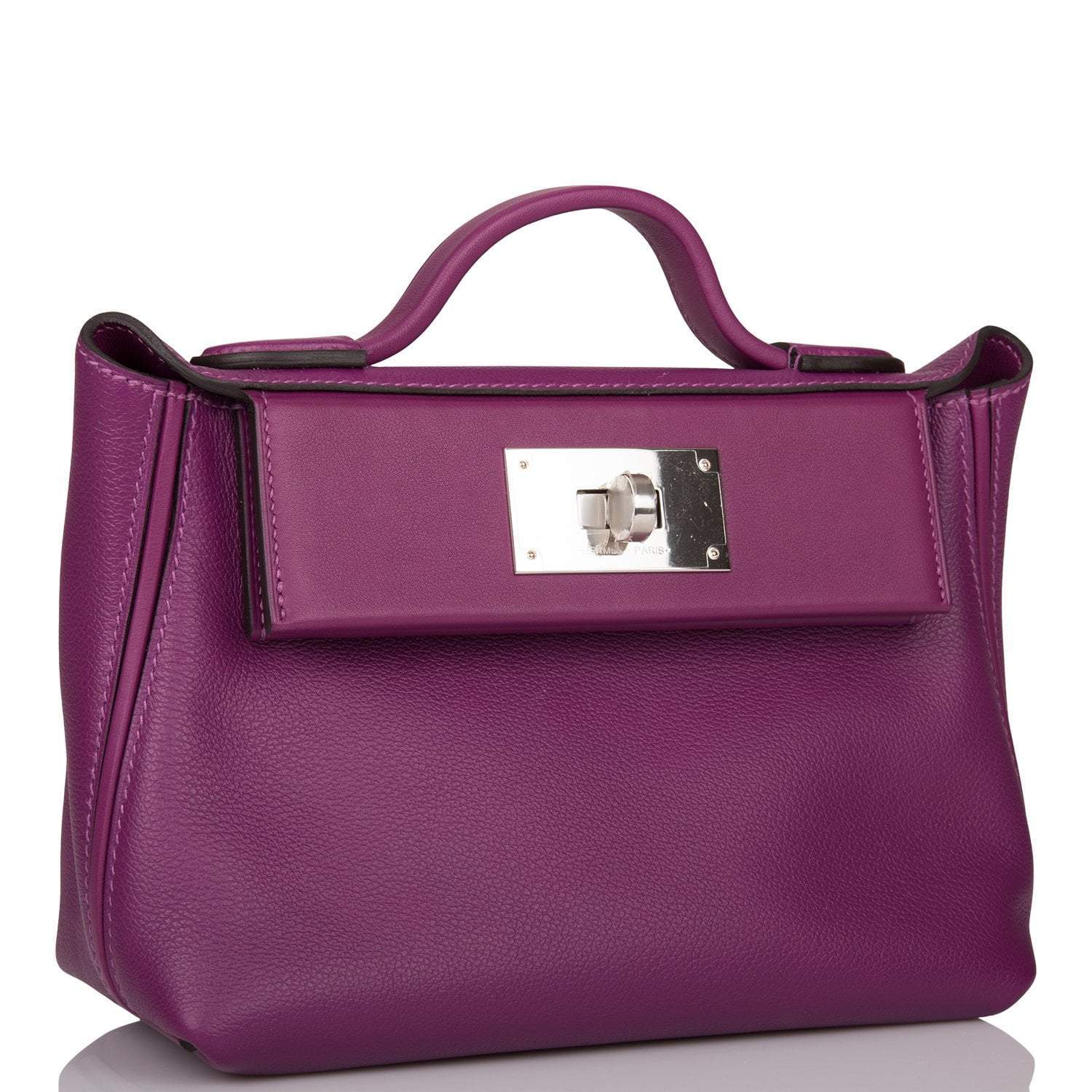 Hermes Anemone Evercolor and Swift Mini 24/24 Bag Palladium Hardware - Exclusu