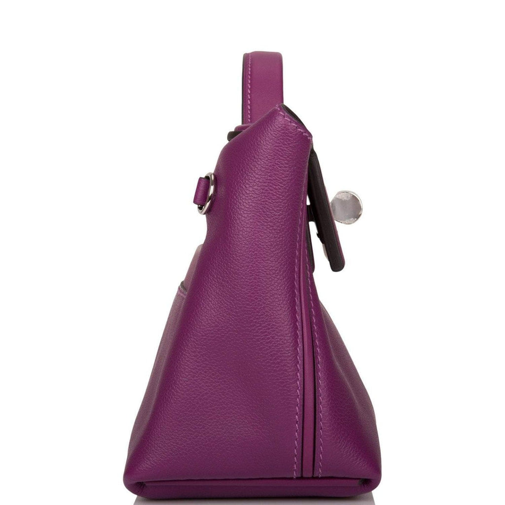 Hermes Anemone Evercolor and Swift Mini 24/24 Bag Palladium Hardware - Exclusu