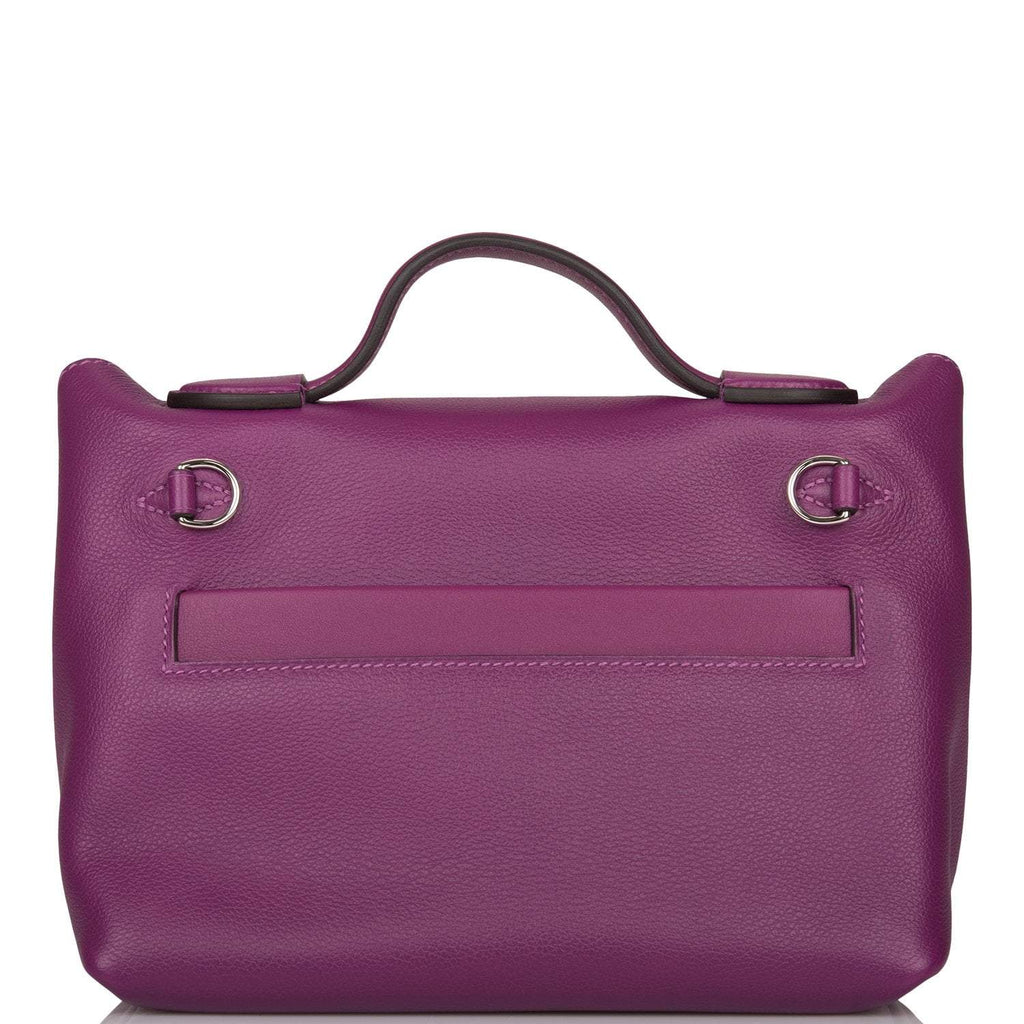 Hermes Anemone Evercolor and Swift Mini 24/24 Bag Palladium Hardware - Exclusu