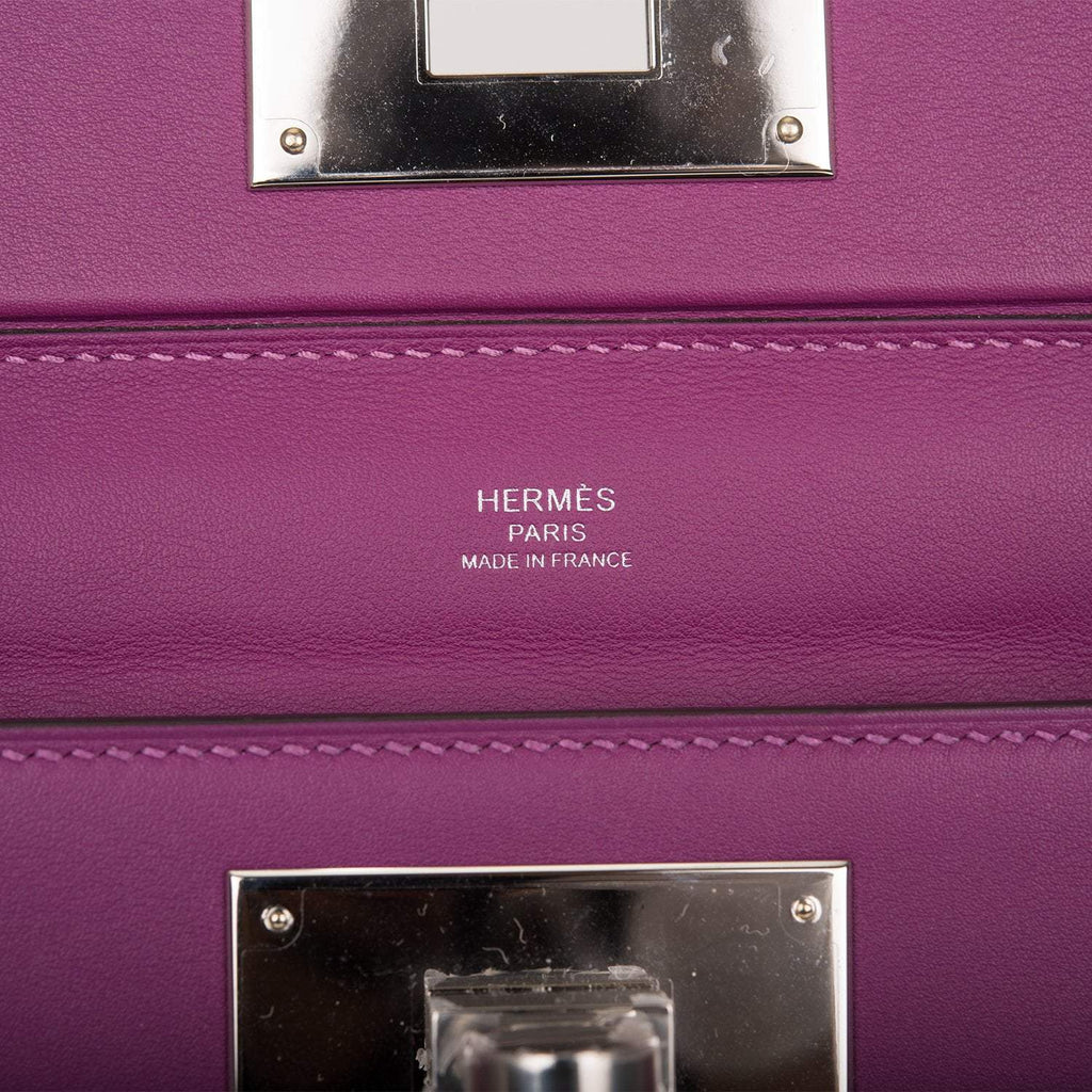 Hermes Anemone Evercolor and Swift Mini 24/24 Bag Palladium Hardware - Exclusu
