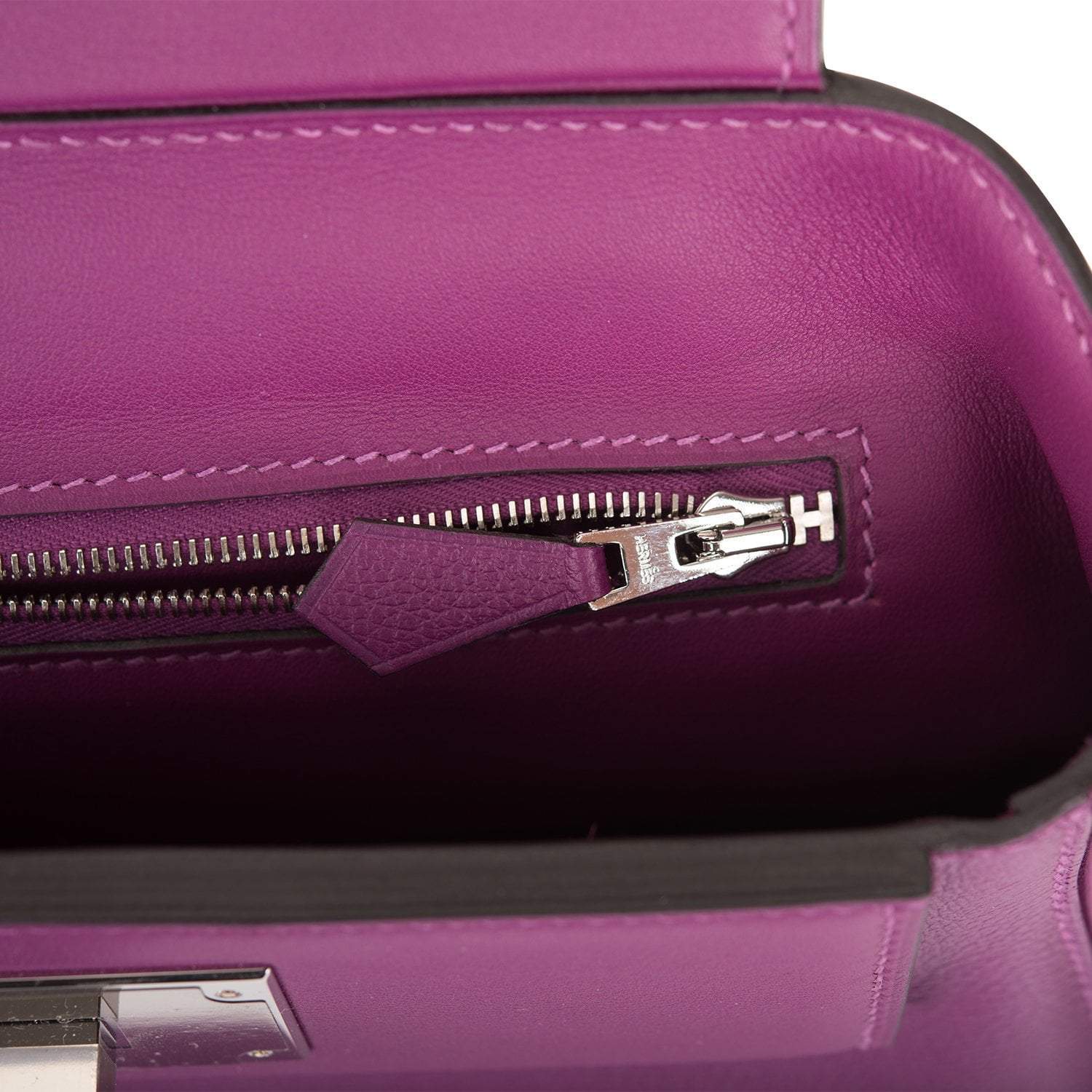 Hermes Anemone Evercolor and Swift Mini 24/24 Bag Palladium Hardware - Exclusu