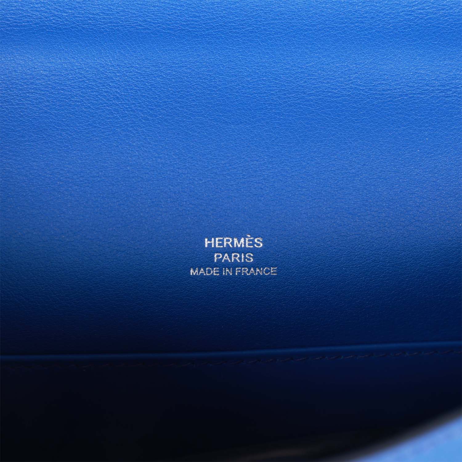 Hermes Kelly Pochette Bleu Royal Swift Palladium Hardware - Exclusu