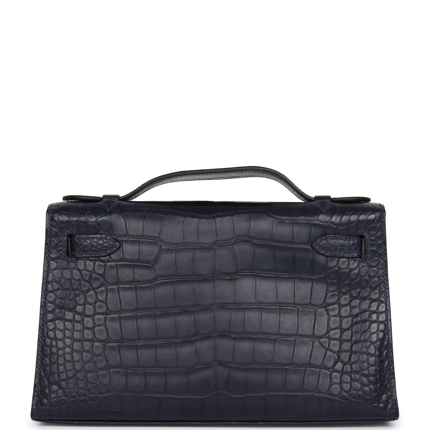 Hermes Kelly Pochette Bleu Indigo Matte Alligator Gold Hardware - Exclusu