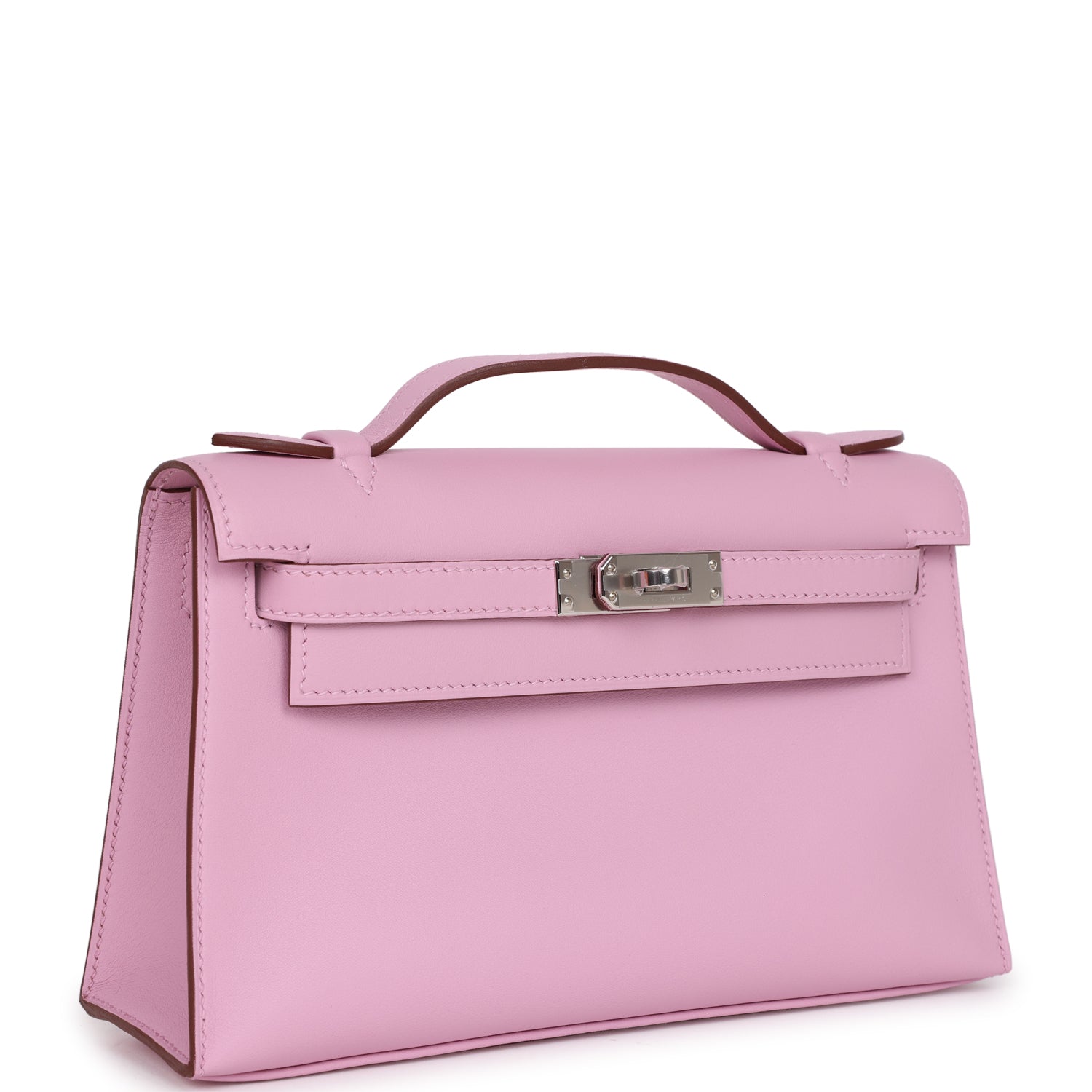 Hermes Kelly Pochette Mauve Sylvestre Swift Palladium Hardware - Exclusu
