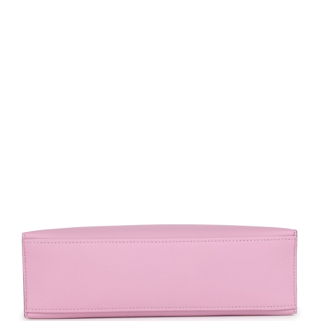 Hermes Kelly Pochette Mauve Sylvestre Swift Palladium Hardware - Exclusu