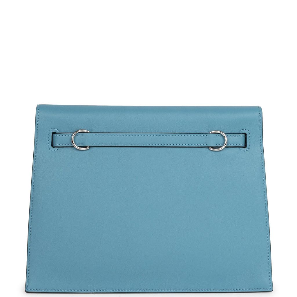 Hermes Kelly Danse Anate Blue Jean Swift Palladium Hardware - Exclusu