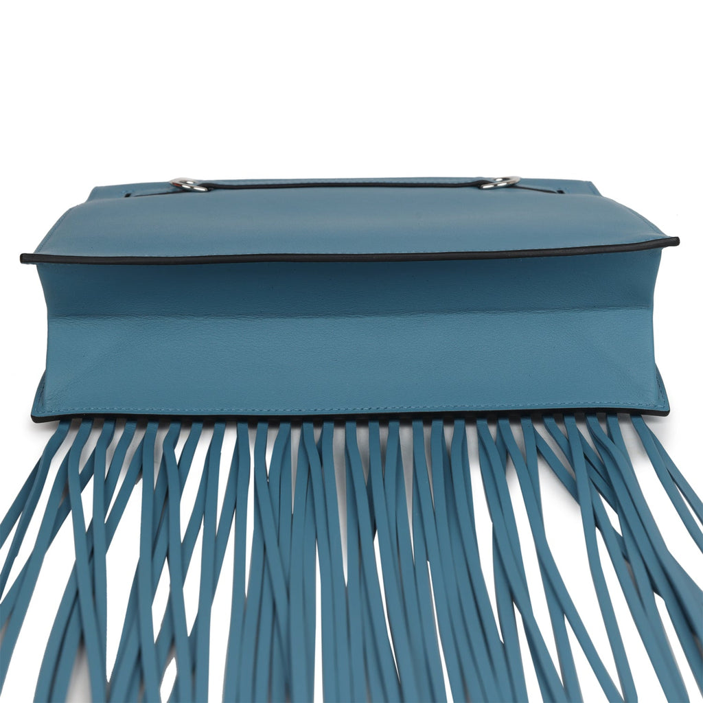 Hermes Kelly Danse Anate Blue Jean Swift Palladium Hardware - Exclusu