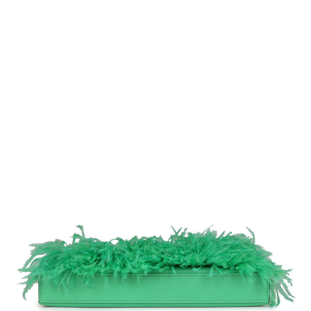 Hermes Kelly Elan Foile Vert Comics Chevre and Ostrich Feather Palladium Hardware - Exclusu