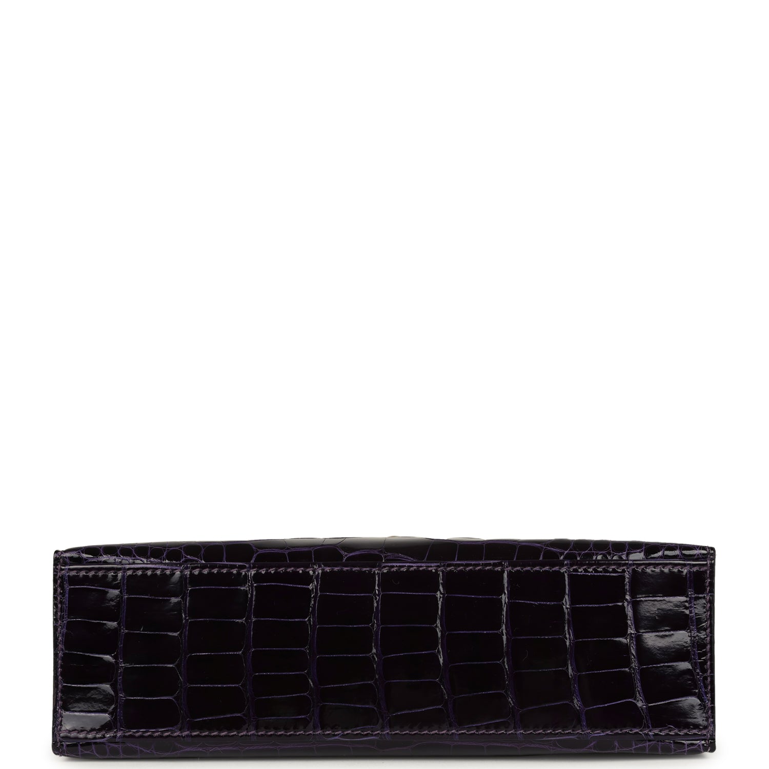 Hermes Kelly Pochette Amethyst Shiny Alligator Gold Hardware - Exclusu