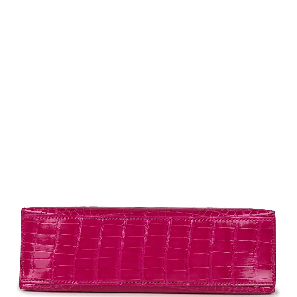 Hermes Kelly Pochette Rose Scheherazade Shiny Alligator Gold Hardware - Exclusu