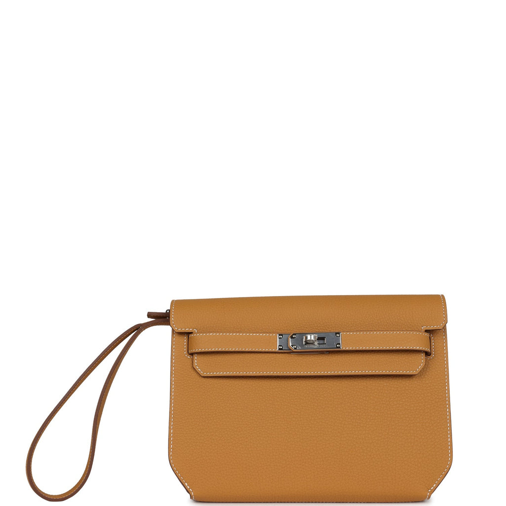 Hermes Kelly Depeches 25 Naturel Sable Togo Palladium Hardware - Exclusu