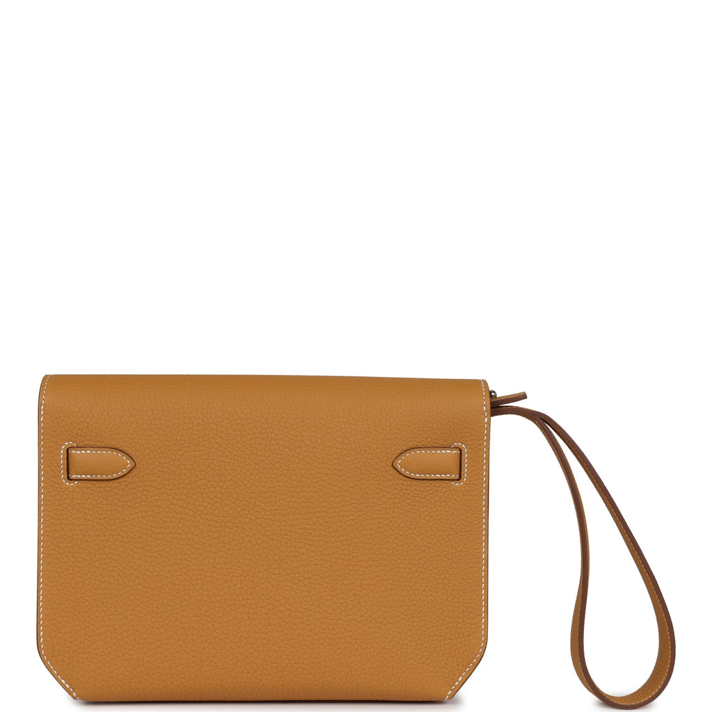 Hermes Kelly Depeches 25 Naturel Sable Togo Palladium Hardware - Exclusu