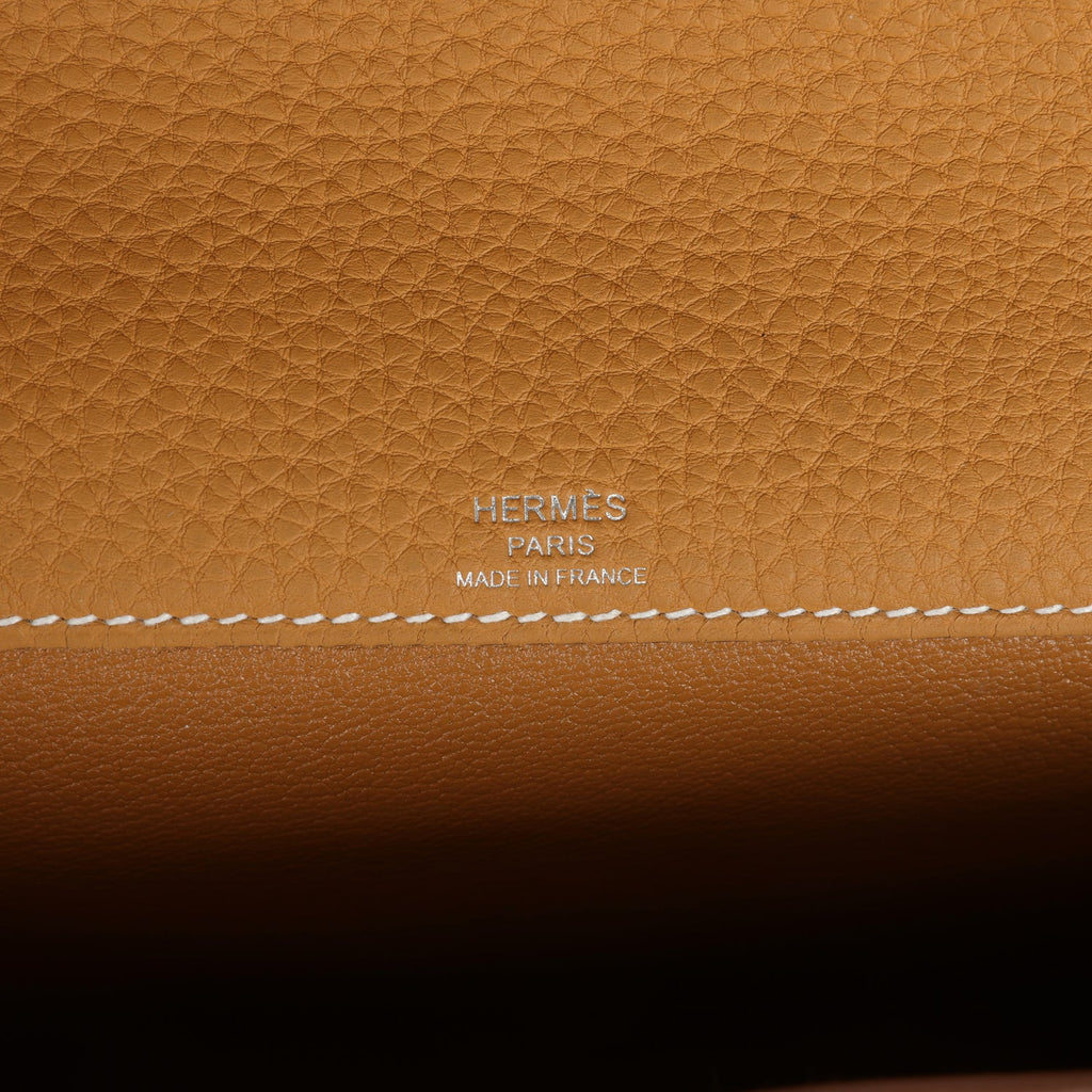 Hermes Kelly Depeches 25 Naturel Sable Togo Palladium Hardware - Exclusu