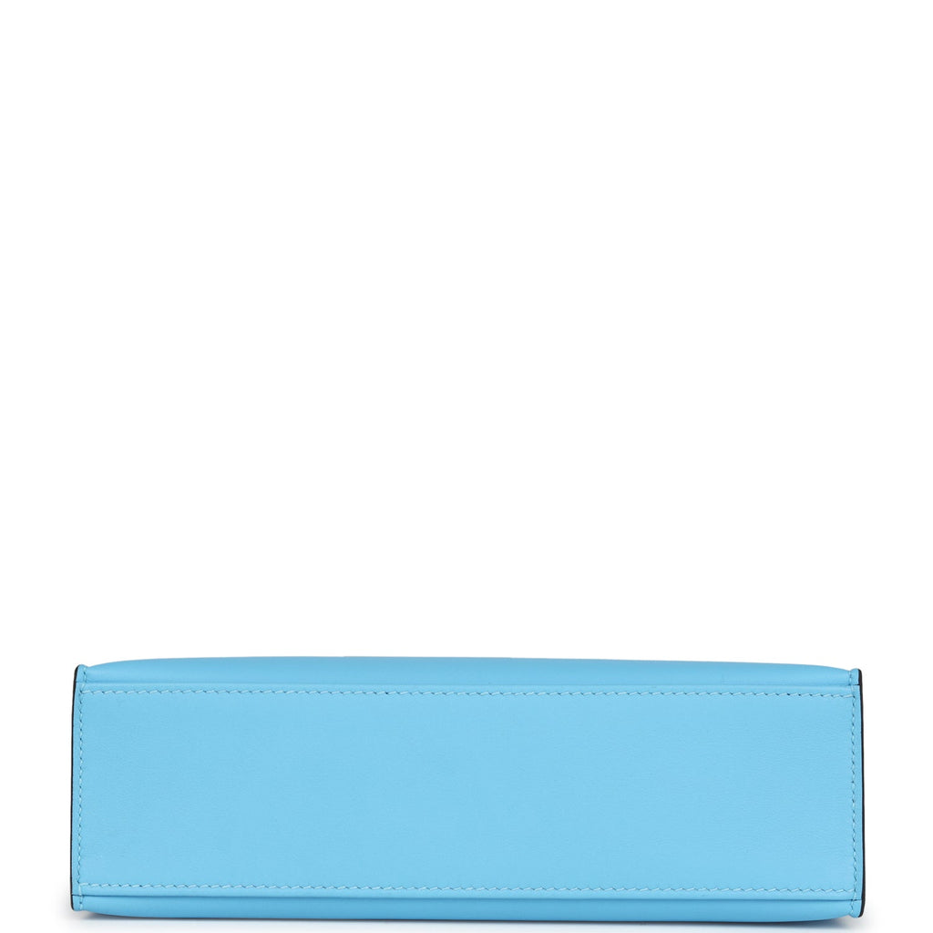 Hermes Kelly Pochette Celeste Swift Gold Hardware - Exclusu