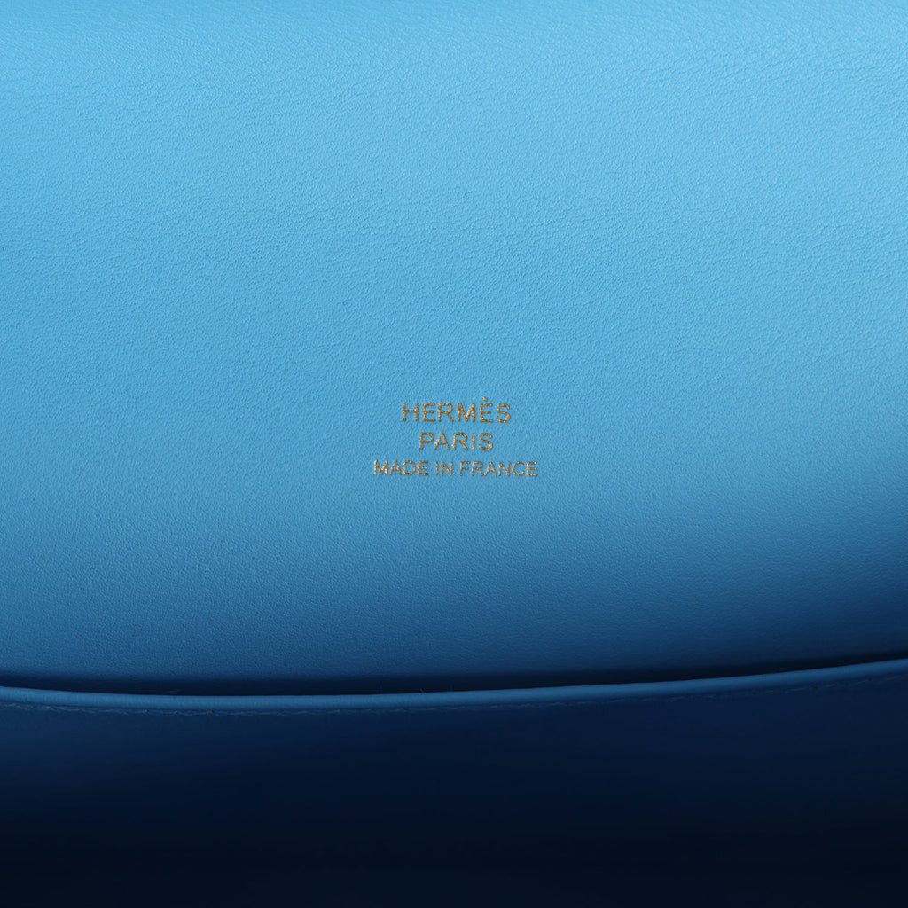 Hermes Kelly Pochette Celeste Swift Gold Hardware - Exclusu