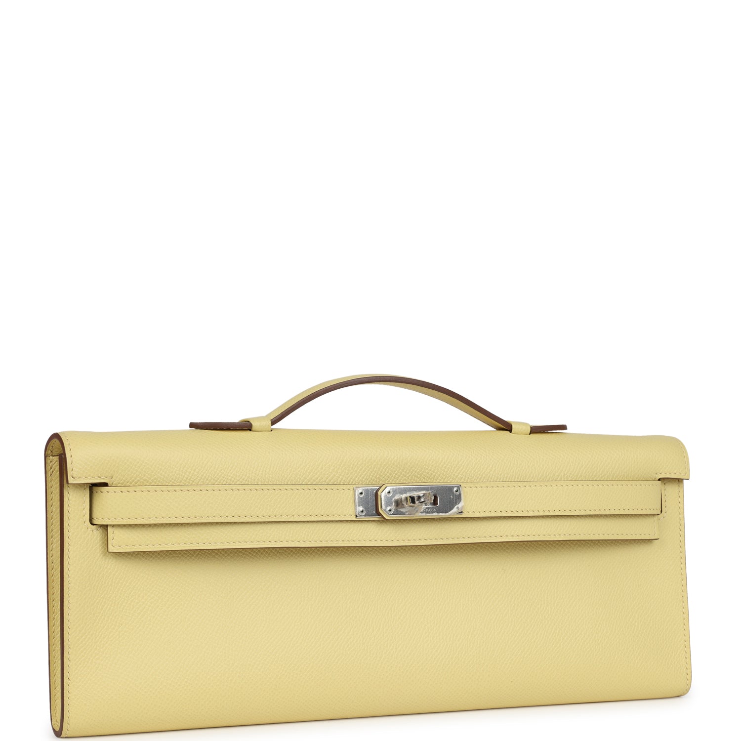 Hermes Kelly Cut Jaune Poussin Epsom Palladium Hardware - Exclusu