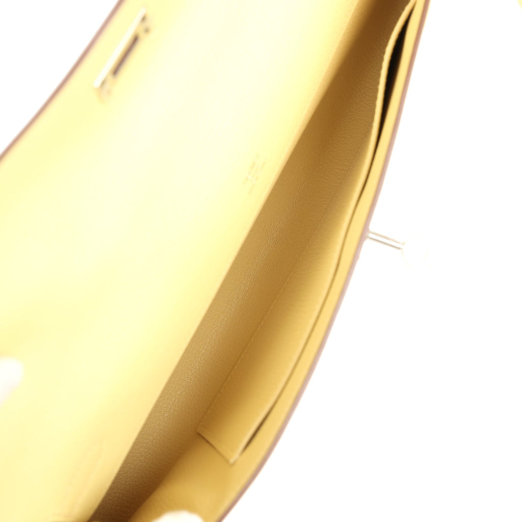 Hermes Kelly Cut Jaune Poussin Epsom Palladium Hardware - Exclusu