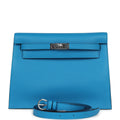 Hermes Kelly Danse Bleu Zanzibar Evercolor Palladium Hardware - Exclusu