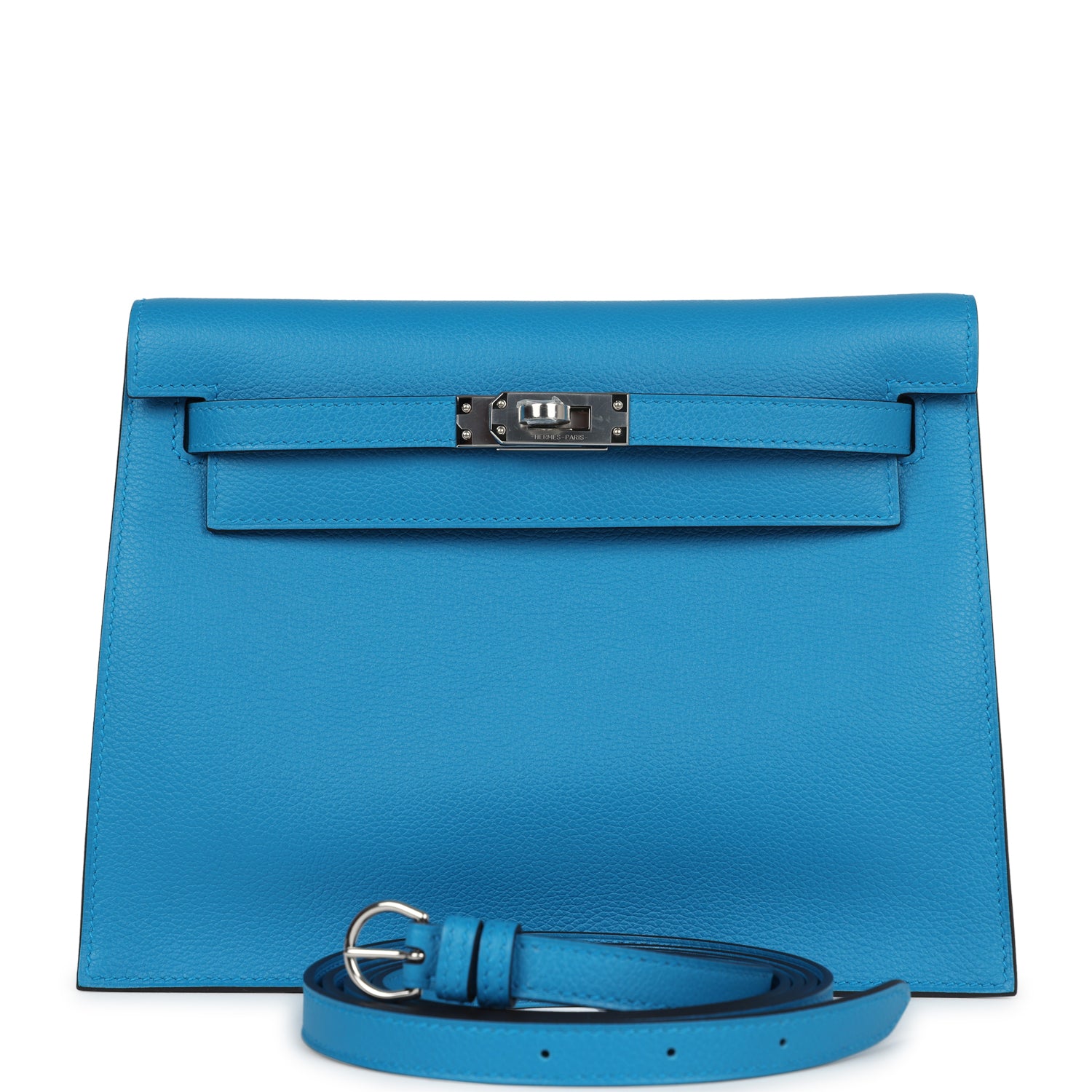 Hermes Kelly Danse Bleu Zanzibar Evercolor Palladium Hardware - Exclusu