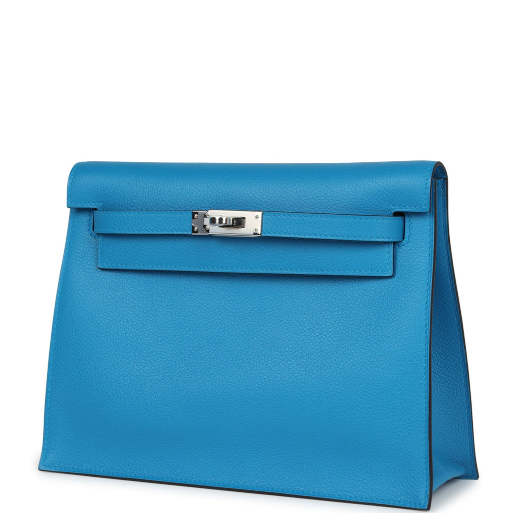 Hermes Kelly Danse Bleu Zanzibar Evercolor Palladium Hardware - Exclusu