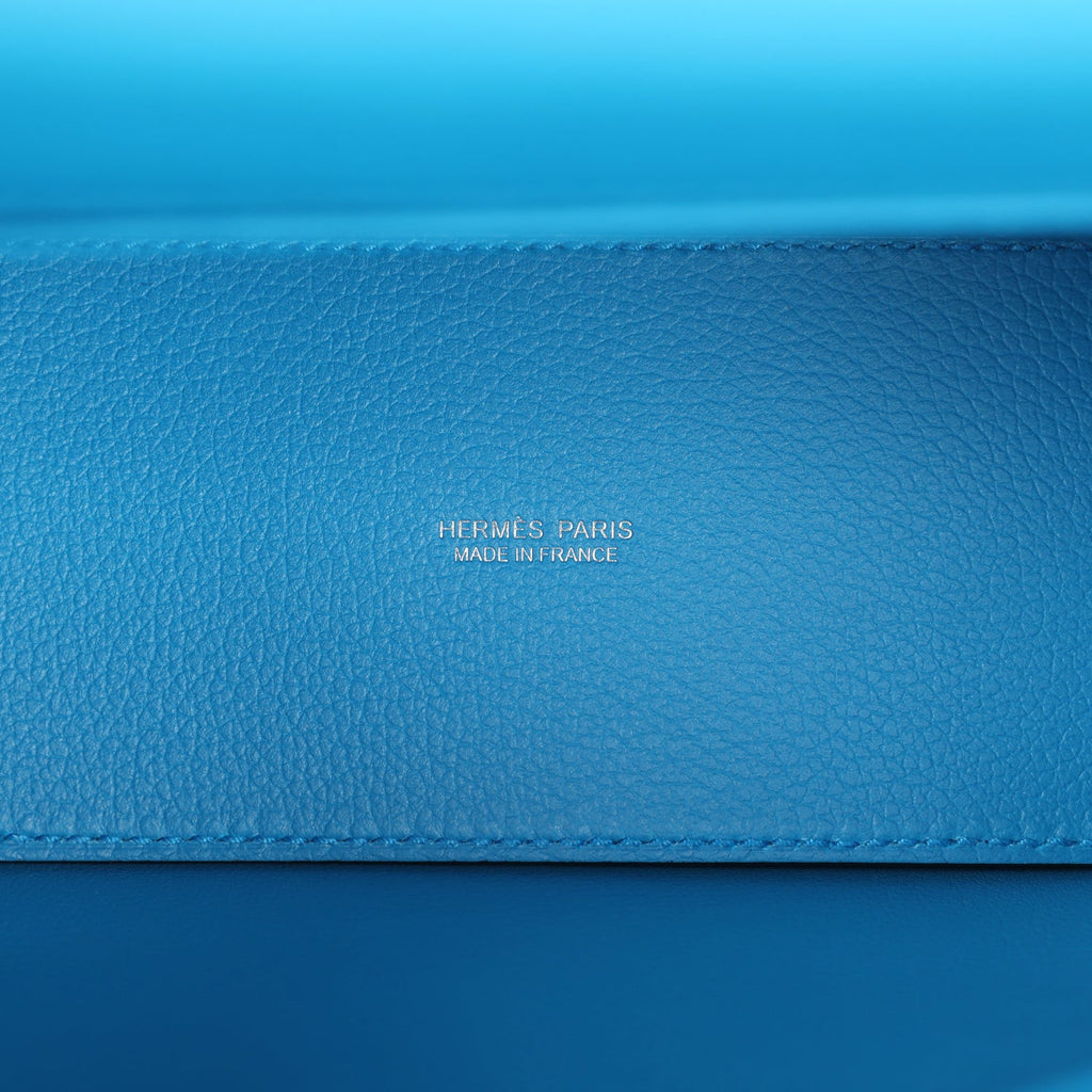 Hermes Kelly Danse Bleu Zanzibar Evercolor Palladium Hardware - Exclusu