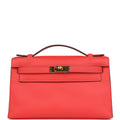 Hermes Kelly Pochette Rose Jaipur Epsom Gold Hardware - Exclusu
