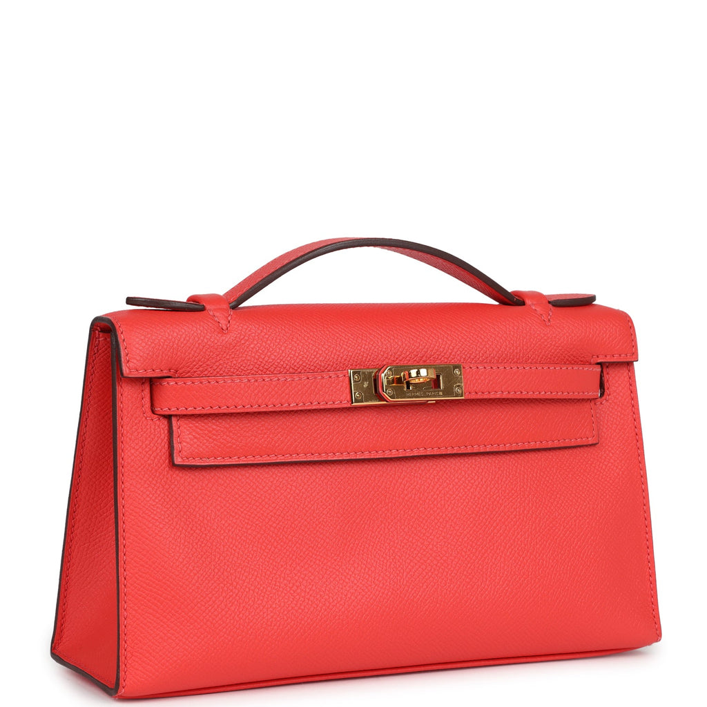 Hermes Kelly Pochette Rose Jaipur Epsom Gold Hardware - Exclusu