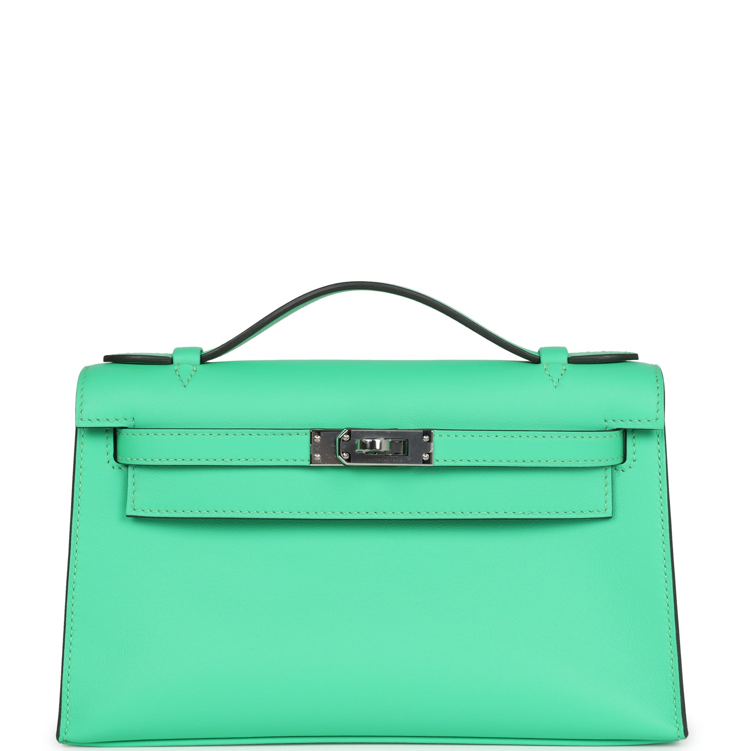 Hermes Kelly Pochette Vert Comics Swift Palladium Hardware - Exclusu