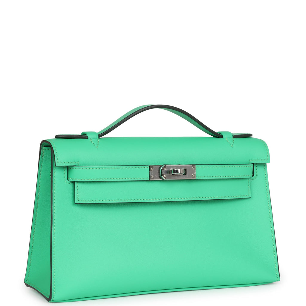 Hermes Kelly Pochette Vert Comics Swift Palladium Hardware - Exclusu