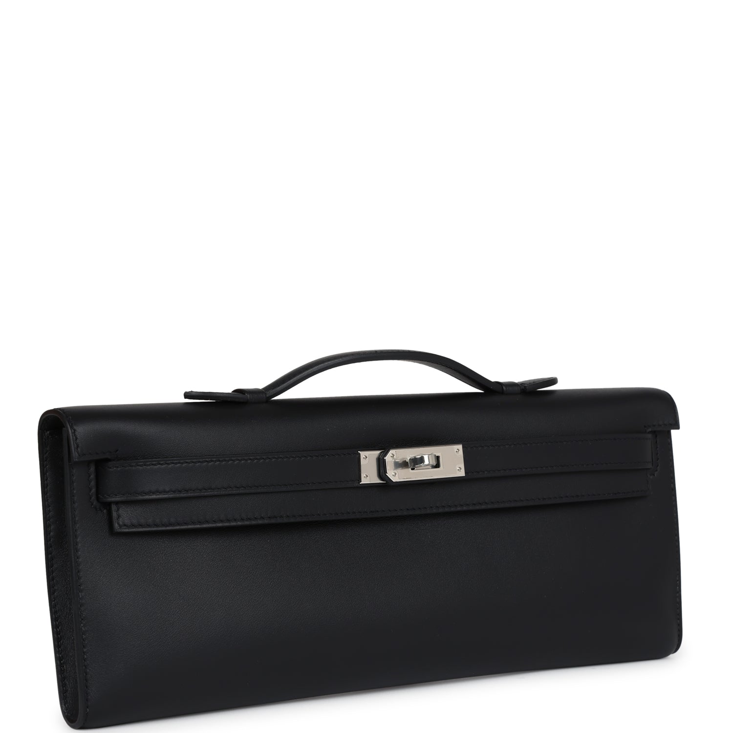 Hermes Kelly Cut Black Swift Palladium Hardware - Exclusu