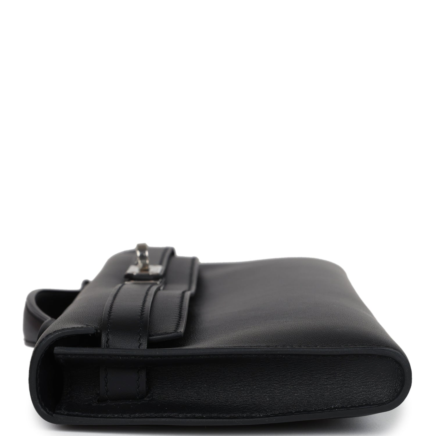 Hermes Kelly Cut Black Swift Palladium Hardware - Exclusu
