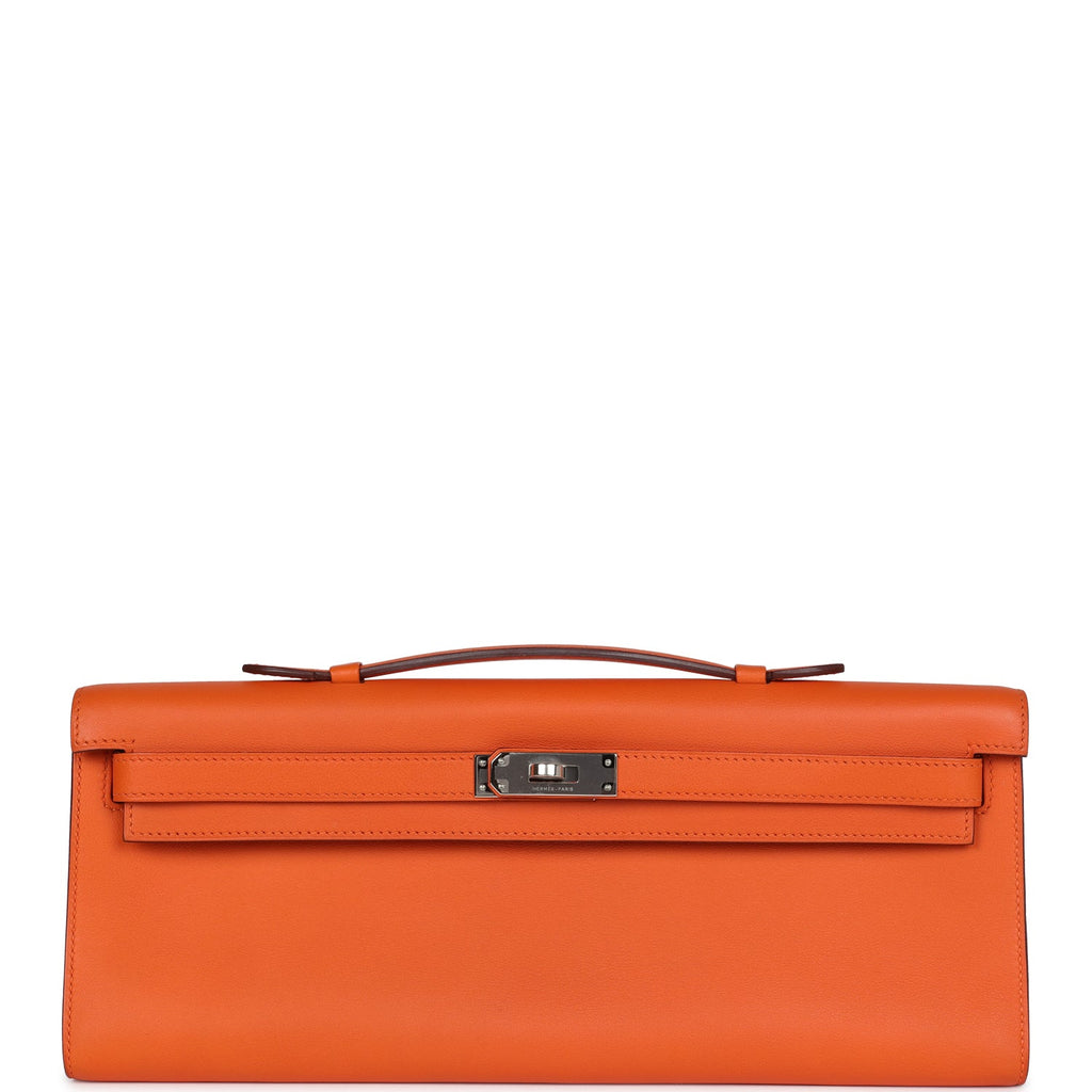Hermes Kelly Cut Orange Swift Palladium Hardware - Exclusu