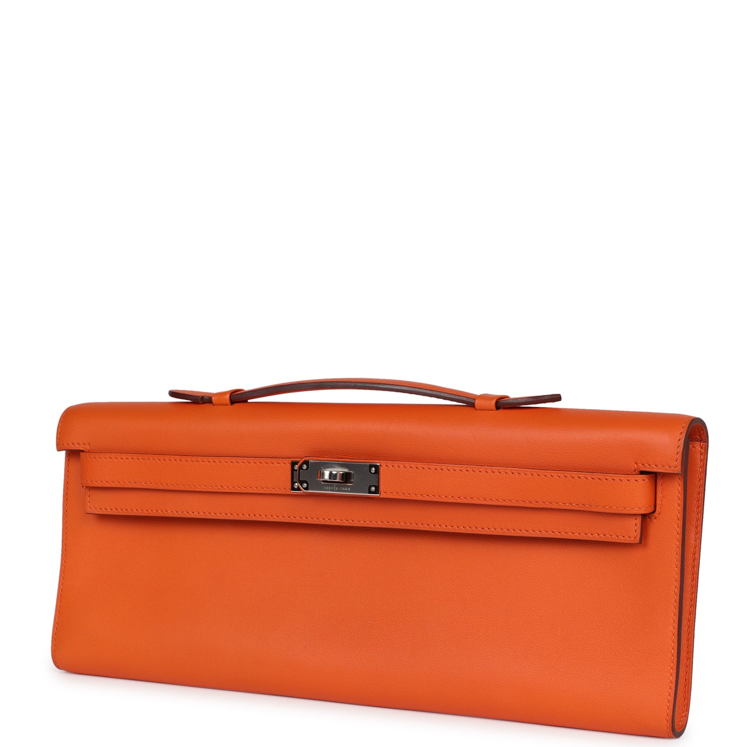Hermes Kelly Cut Orange Swift Palladium Hardware - Exclusu