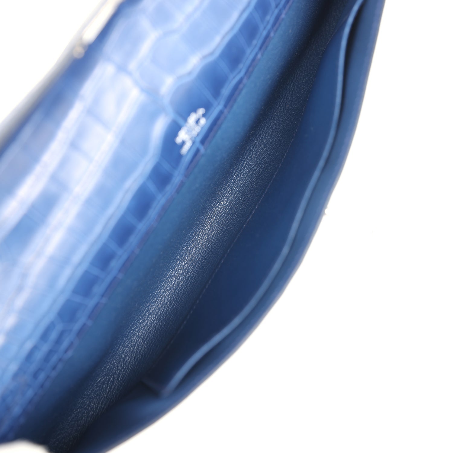 Hermes Kelly Cut Bleu De Malte Matte Porosus Crocodile Palladium Hardware - Exclusu